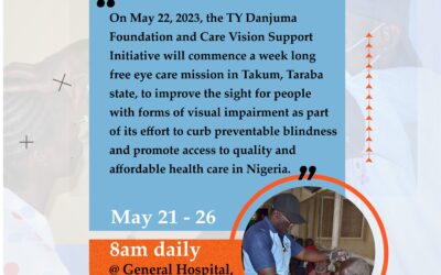 TYDF to Commence Free Eyecare Mission in Taraba from May 21 – 26, 2023